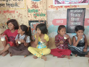 Soya milk nutrition drive by healthcare NGO for school students in Palghar