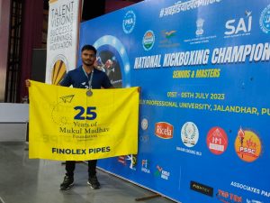 Tushar Pawar, emerging kickboxing talent supported by sports charity organizations
