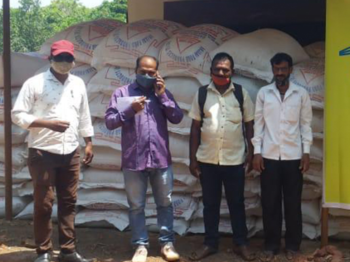 Supporters at cow welfare and gaushala donation event by animal NGO