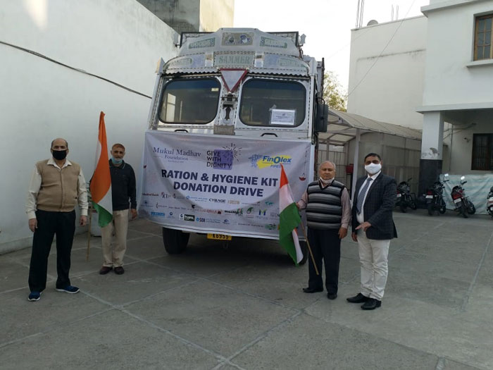 Charity donation drive truck by MMPC for poverty alleviation programmes in Pune