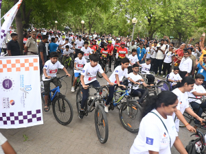 Cyclothon for deafblind awareness sponsored by nonprofit sports organizations on Helen Keller Day