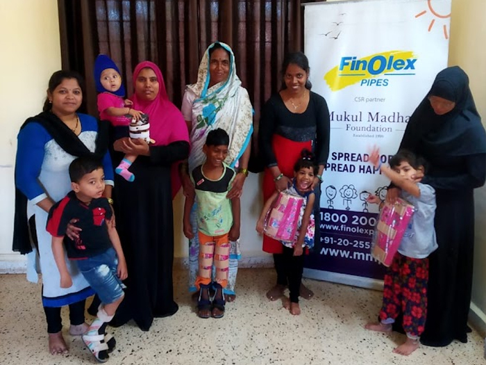Orthotic aid provided by NGO for disabled persons to children with cerebral palsy