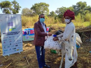 Ration and hygiene kit drive in Rajasthan by NGO for food donation and medical support