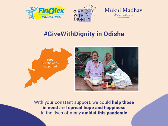 NGO for poverty providing relief kits in Odisha under Give With Dignity programme