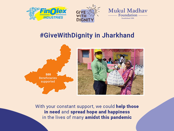 Poverty alleviation programme in Jharkhand by top NGO distributing Give with Dignity kits
