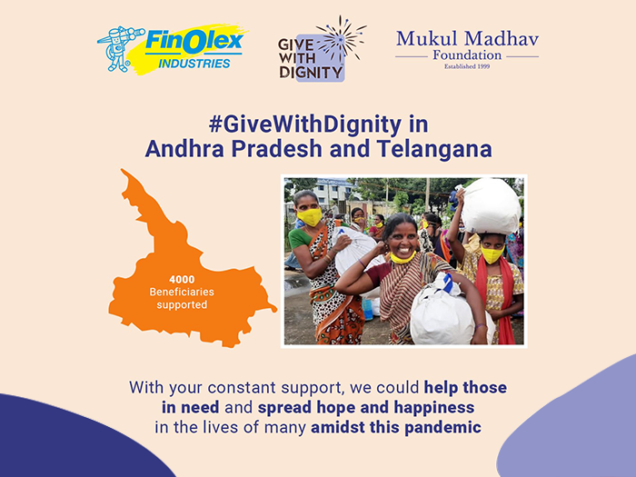 Poverty alleviation initiative in Telangana by Mukul Madhav Foundation through dignity kits