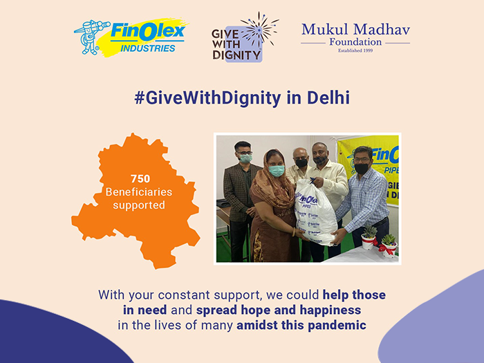 Give With Dignity campaign by NGO in India providing aid in Delhi for poverty affected families