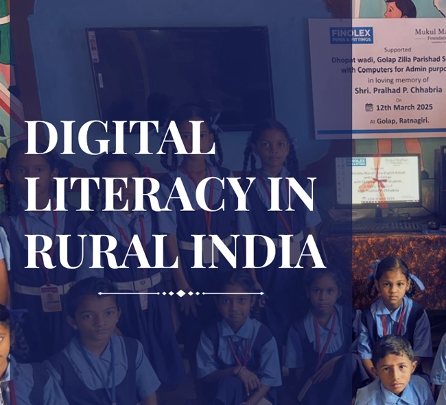 Students and rural women learning digital skills through MMF's digital literacy initiatives in India Students and rural women learning digital skills through MMF's digital literacy initiatives in India